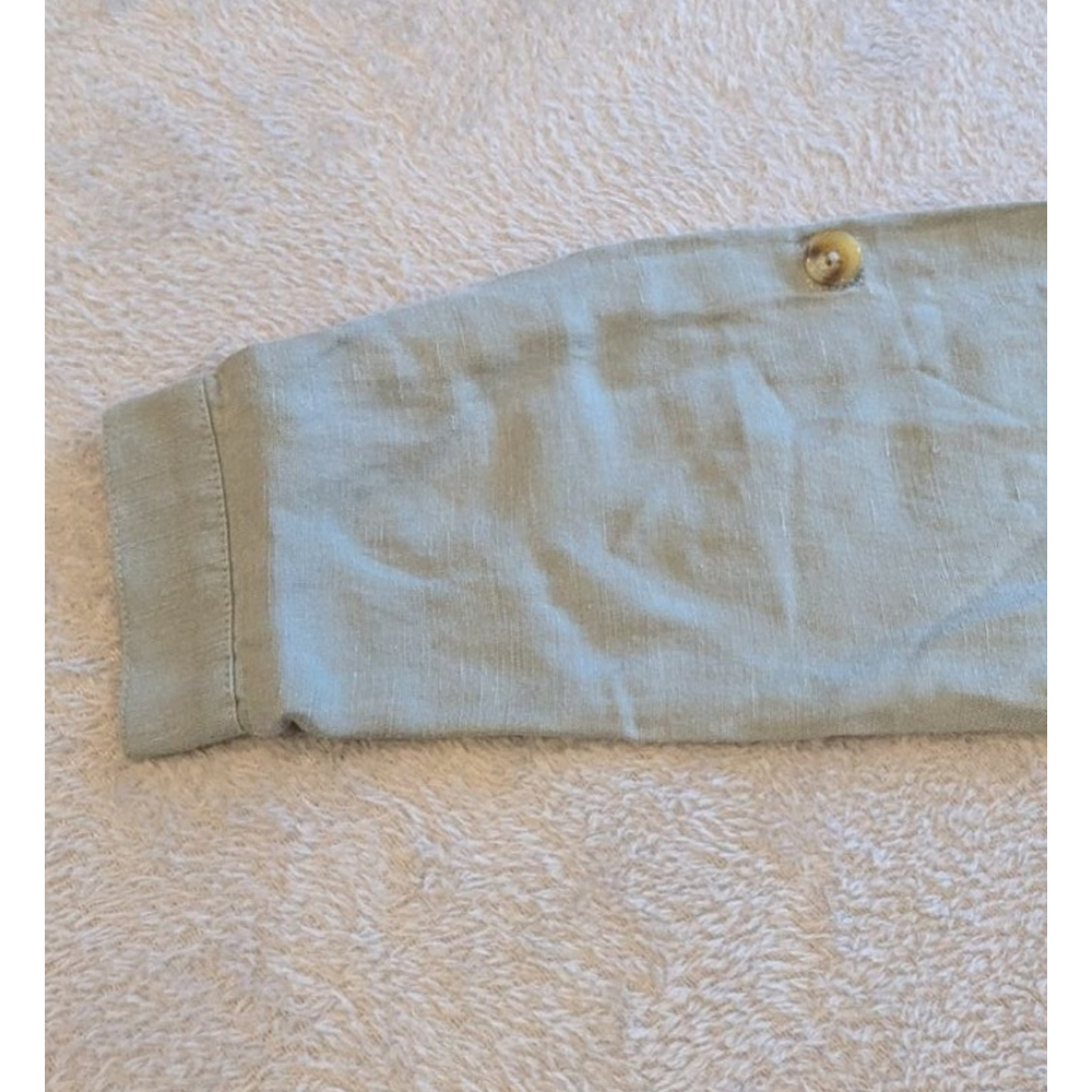 Women's Soft Surroundings Jumpsuit 8P Light Green Pockets Belt - Picture 4 of 13